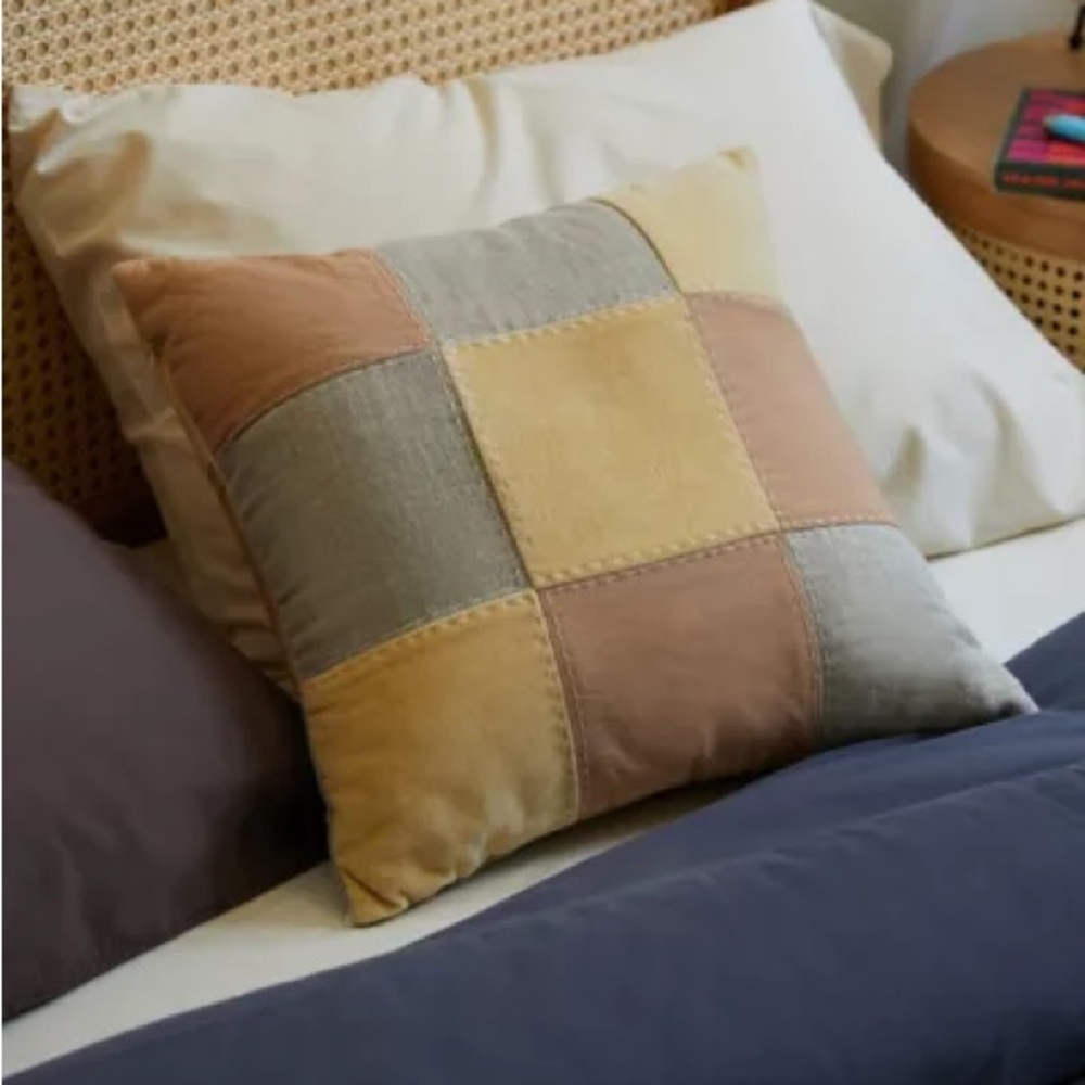 Set of 2 urban renewal recycled neutral check throw pillow urban outfitters